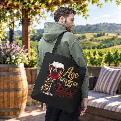 Age Gets Better With Wine Ladie’s Personalized Tote Bag