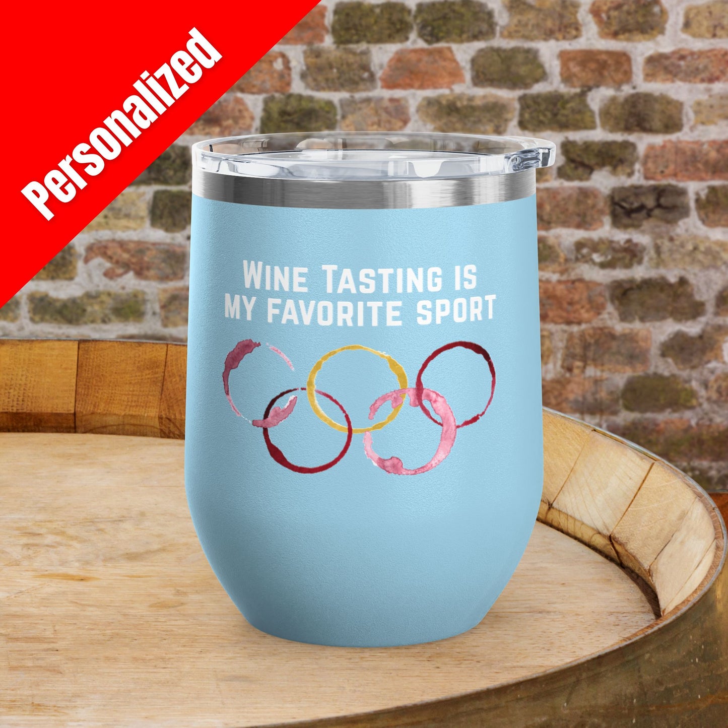Wine Tasting Is My Favorite Sport Personalized 12oz Wine Tumbler