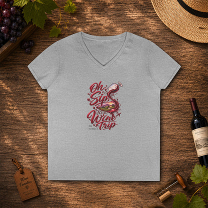 Oh Sip It's A Wine Trip Ladies V-Neck  Tee