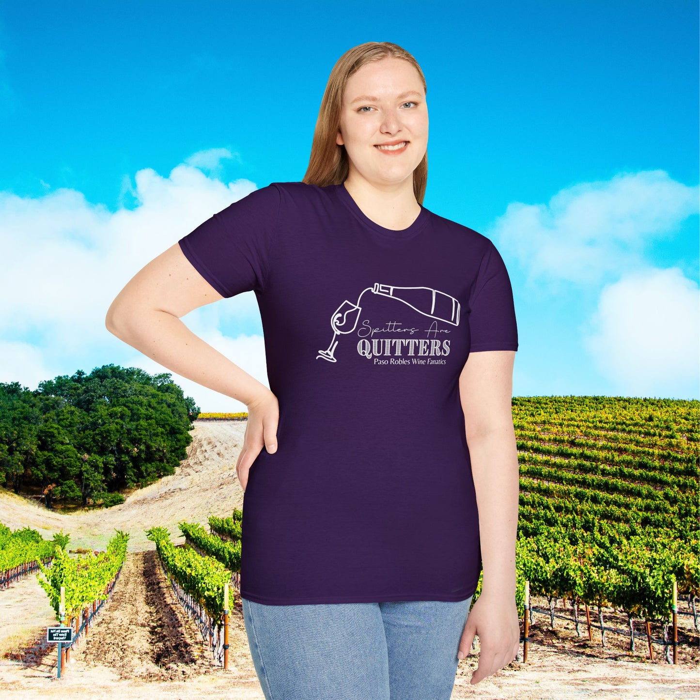 Spitters Are Quitters wine Unisex Softstyle T-Shirt