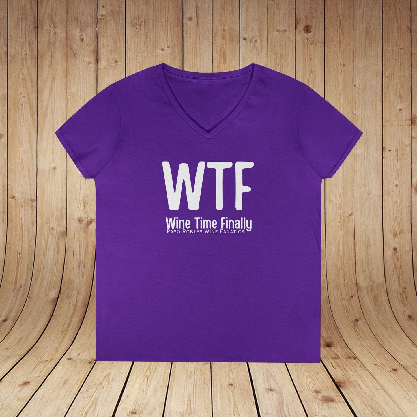 WTF Wine Tasting Finally Ladies V-Neck  Tee