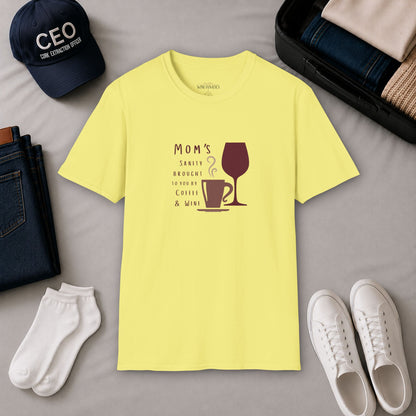 Mom's sanity brought to you by Coffee & Wine Crewneck Tee