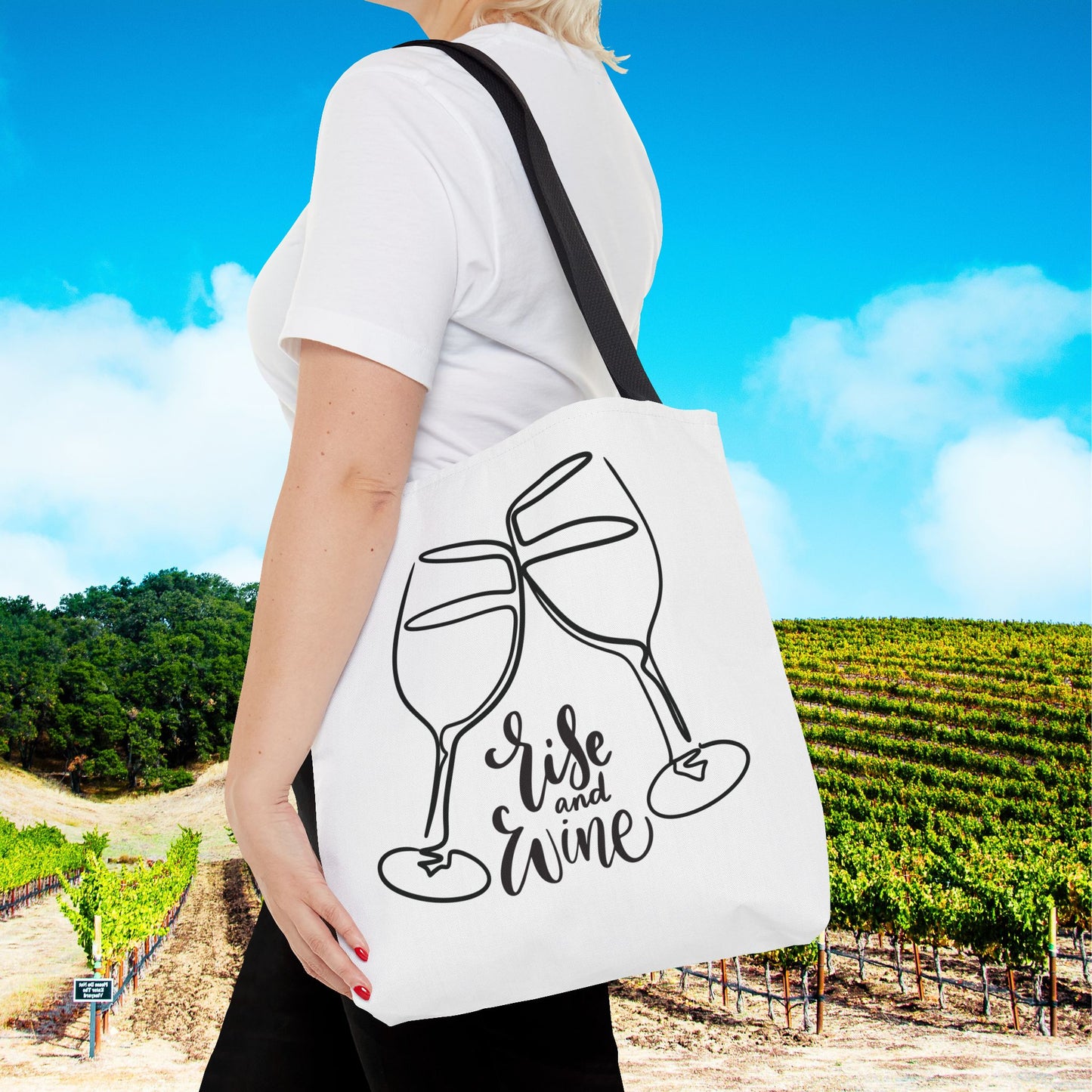 Rise & Wine Personalized Tote Bag