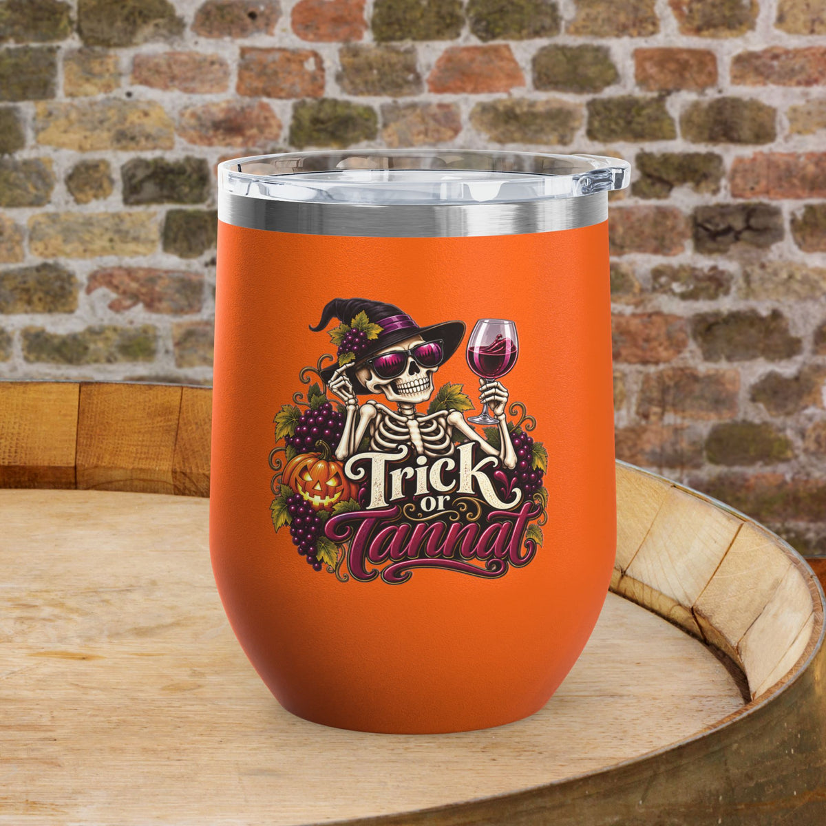 Trick Or Tannat 12oz Personalized Wine Tumbler