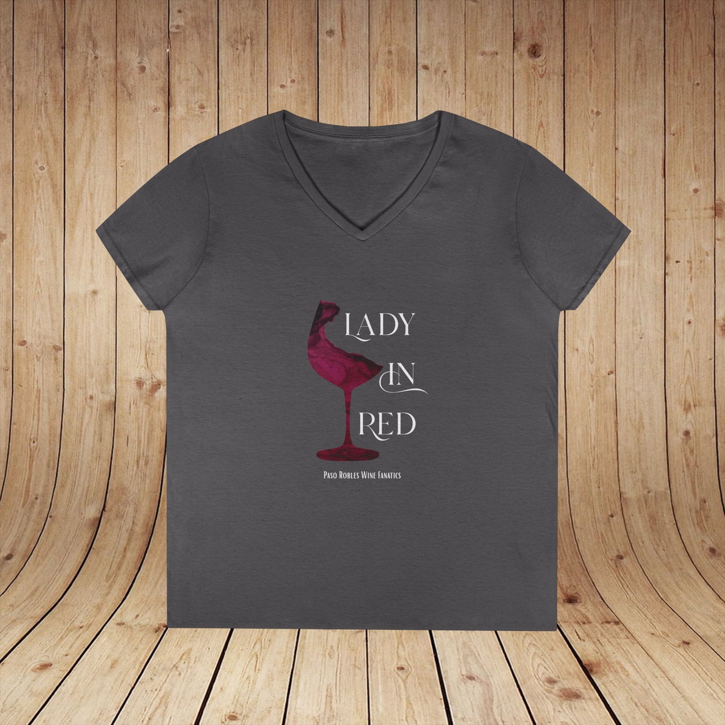 Lady In Red Ladies V-Neck Tee