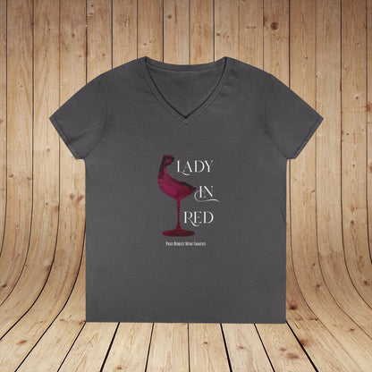 Lady In Red Ladies V-Neck Tee