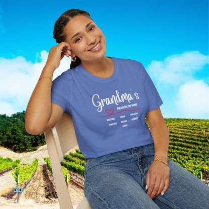 Grandma's Reason To Wine Personalized T-Shirt