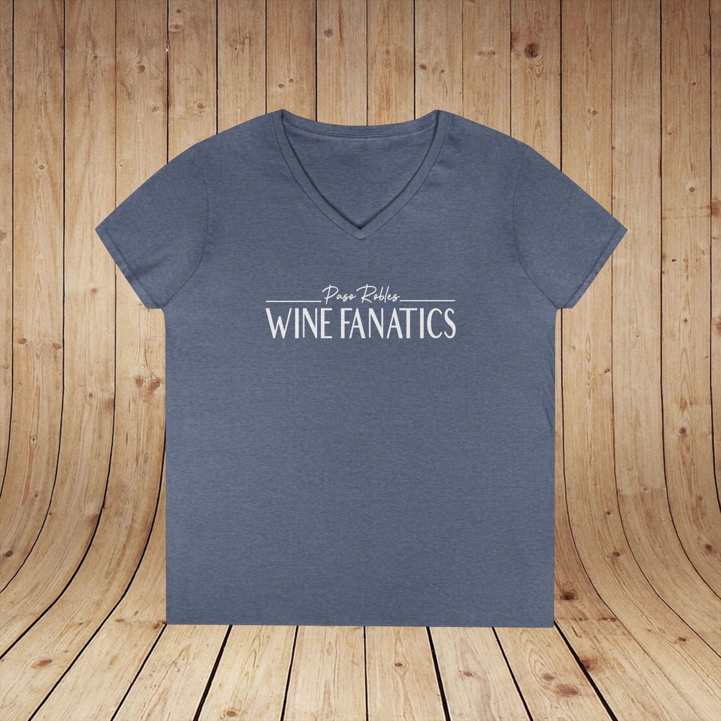 Paso Robles Wine Fanatics Logo Ladies V-Neck Tee