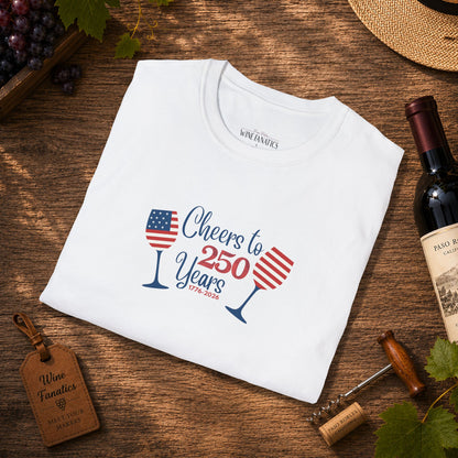 Cheers to 250 Years Independence Day Unisex Softstyle T-Shirt