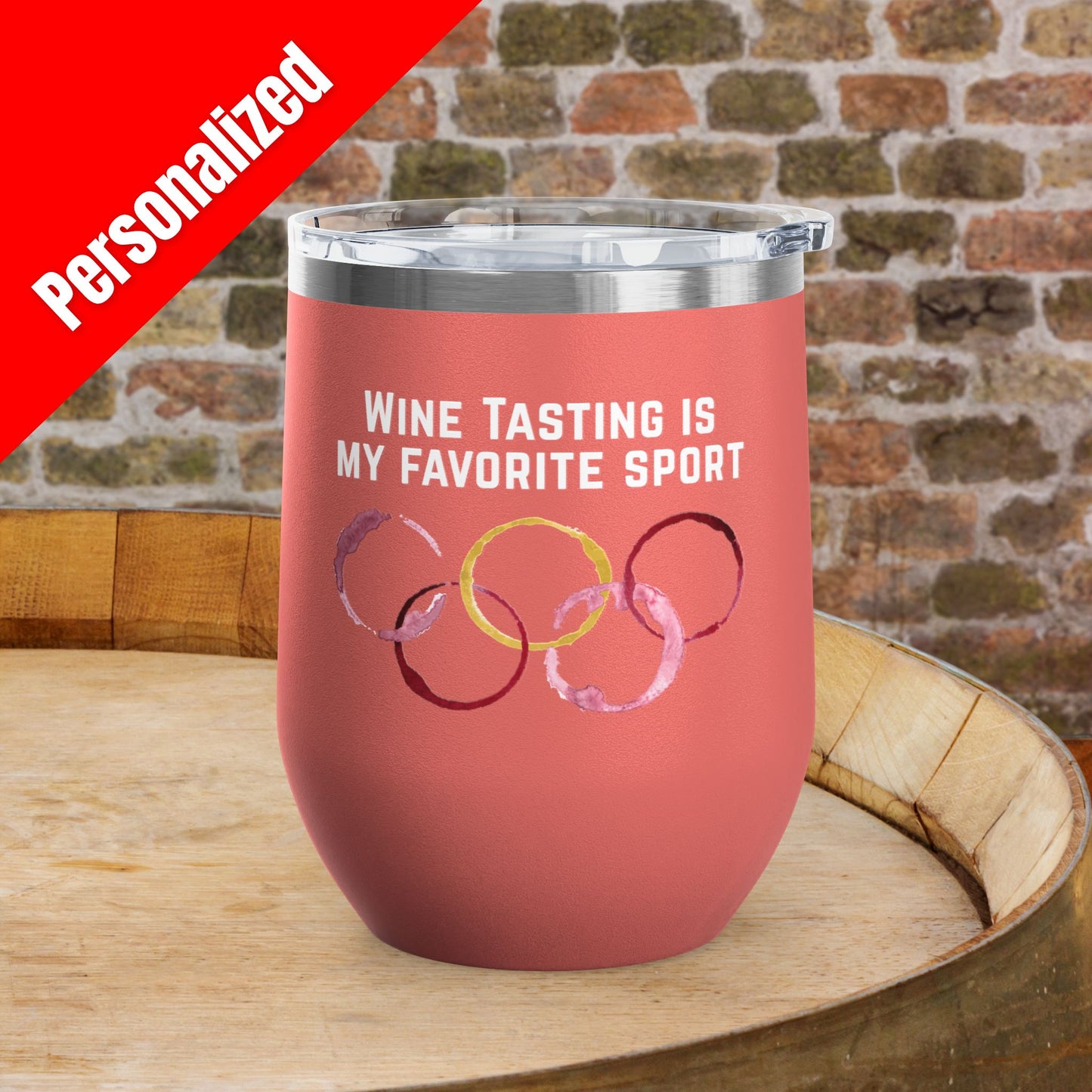 Wine Tasting Is My Favorite Sport Personalized 12oz Wine Tumbler