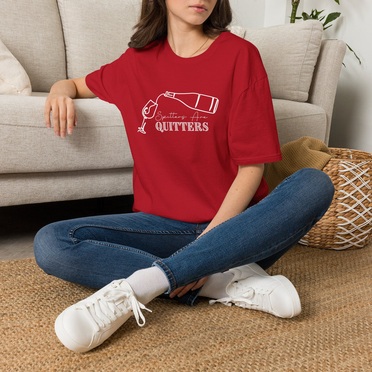 Spitters Are Quitters (wine) Crewneck Tee