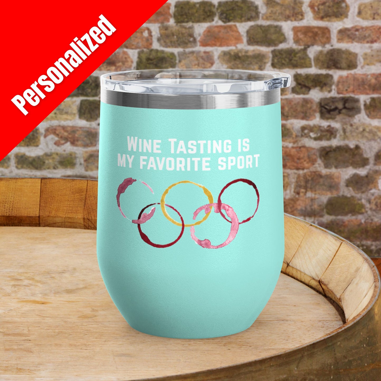 Wine Tasting Is My Favorite Sport Personalized 12oz Wine Tumbler