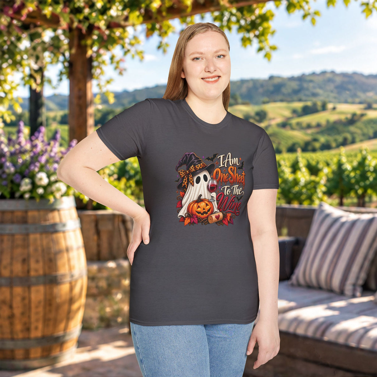 I Am One Sheet To The Wine Unisex Softstyle T-Shirt