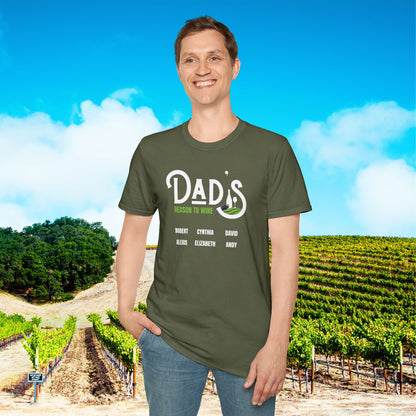 Dad's Reason To Wine Personalized T-Shirt