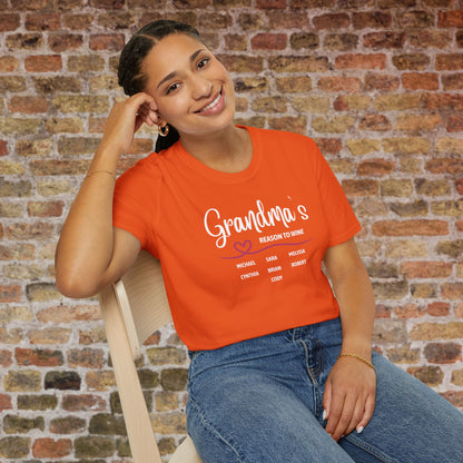 Grandma's Reason To Wine Personalized Crew Neck T-Shirt