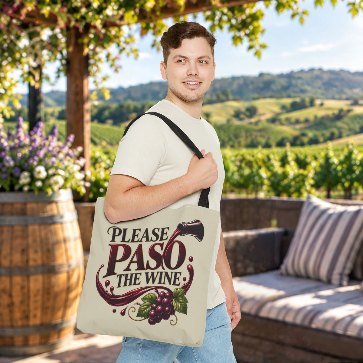 Please Paso The Wine Personalized Tote Bag