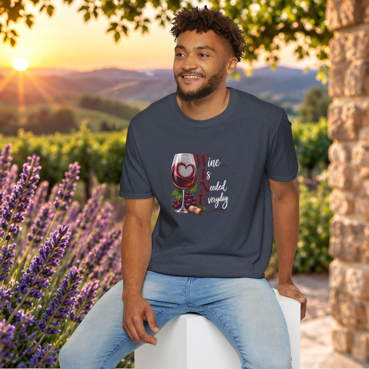 WINE Is Needed Every Day Crewneck T-Shirt