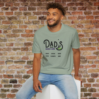 Dad's Reason To Wine Personalized Crew Neck T-Shirt