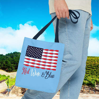 Red Wine & Blue Independence Day Personalized Tote Bag