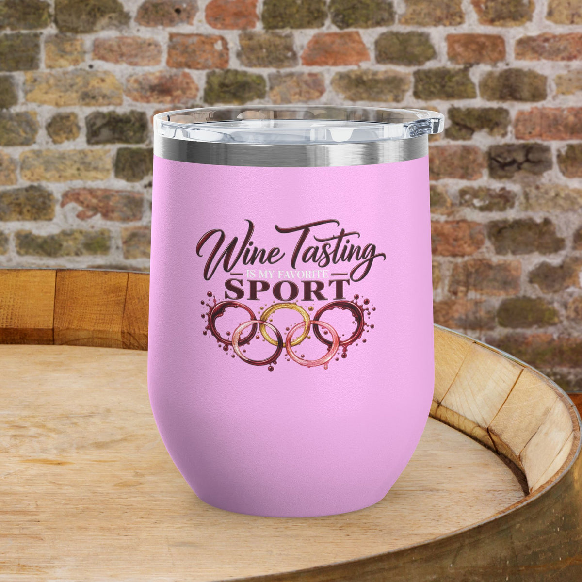 Wine Tasting Is My Favorite Sport Personalized 12oz Wine Tumbler