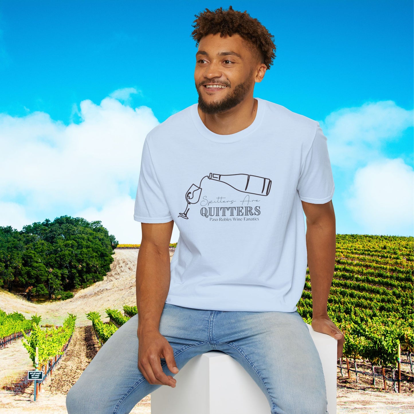 Spitters Are Quitters wine Unisex Softstyle T-Shirt