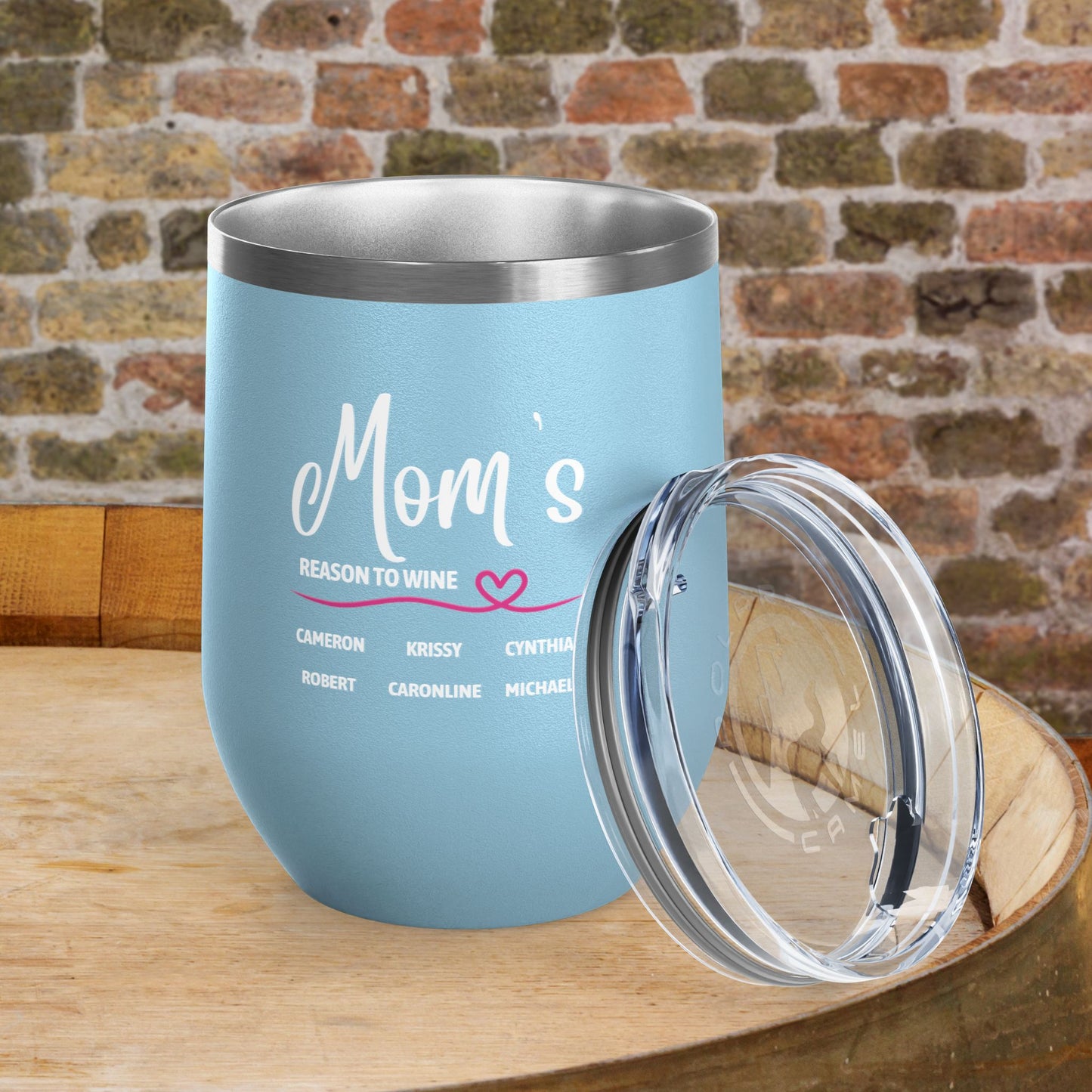 Mom's Reason To Wine Personalized 12oz Wine Tumbler