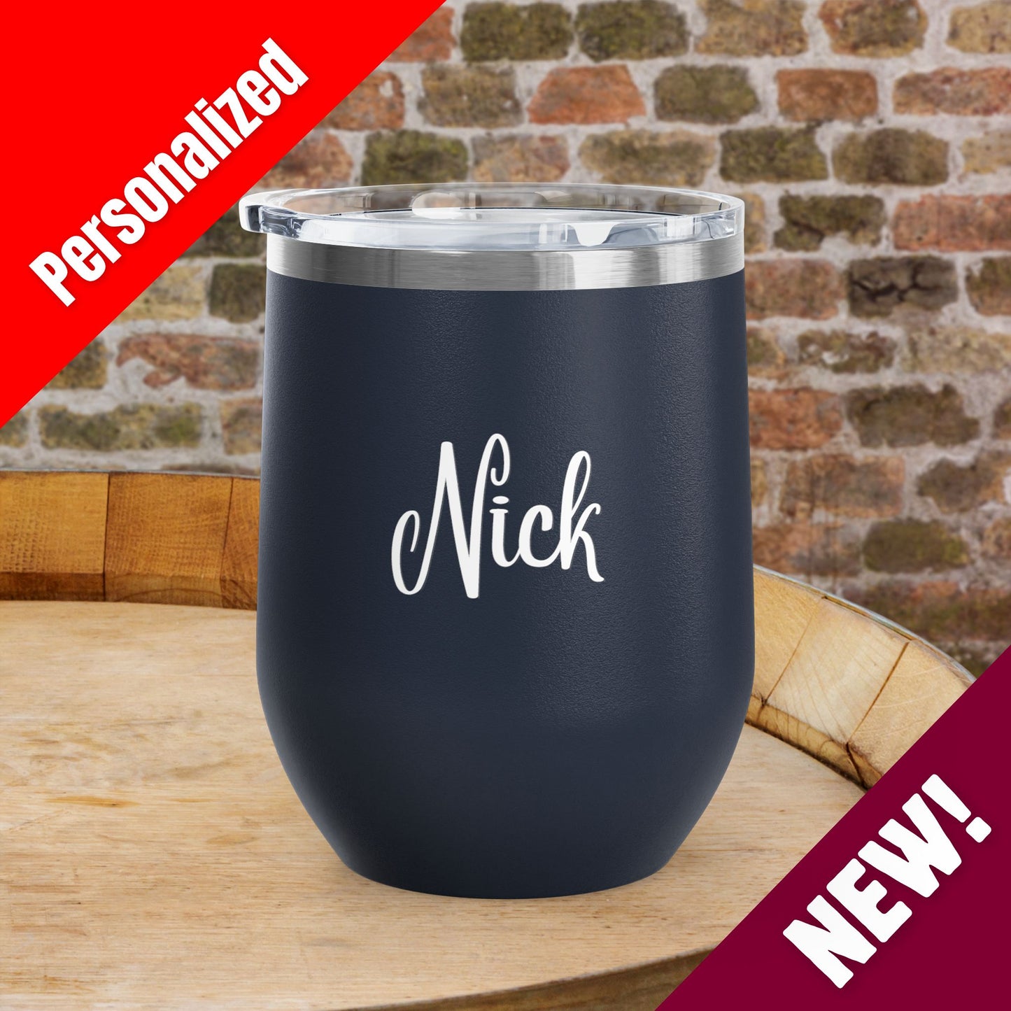 Red Wine & Blue Independence Day Personalized 12oz Wine Tumbler