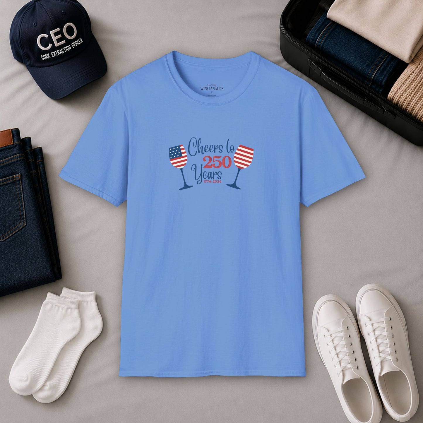 Cheers to 250 Years Independence Day Unisex Softstyle T-Shirt