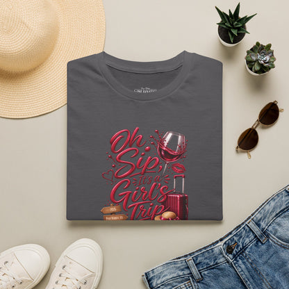 Oh Sip It's A Girl's Trip Personalized Crewneck Tee