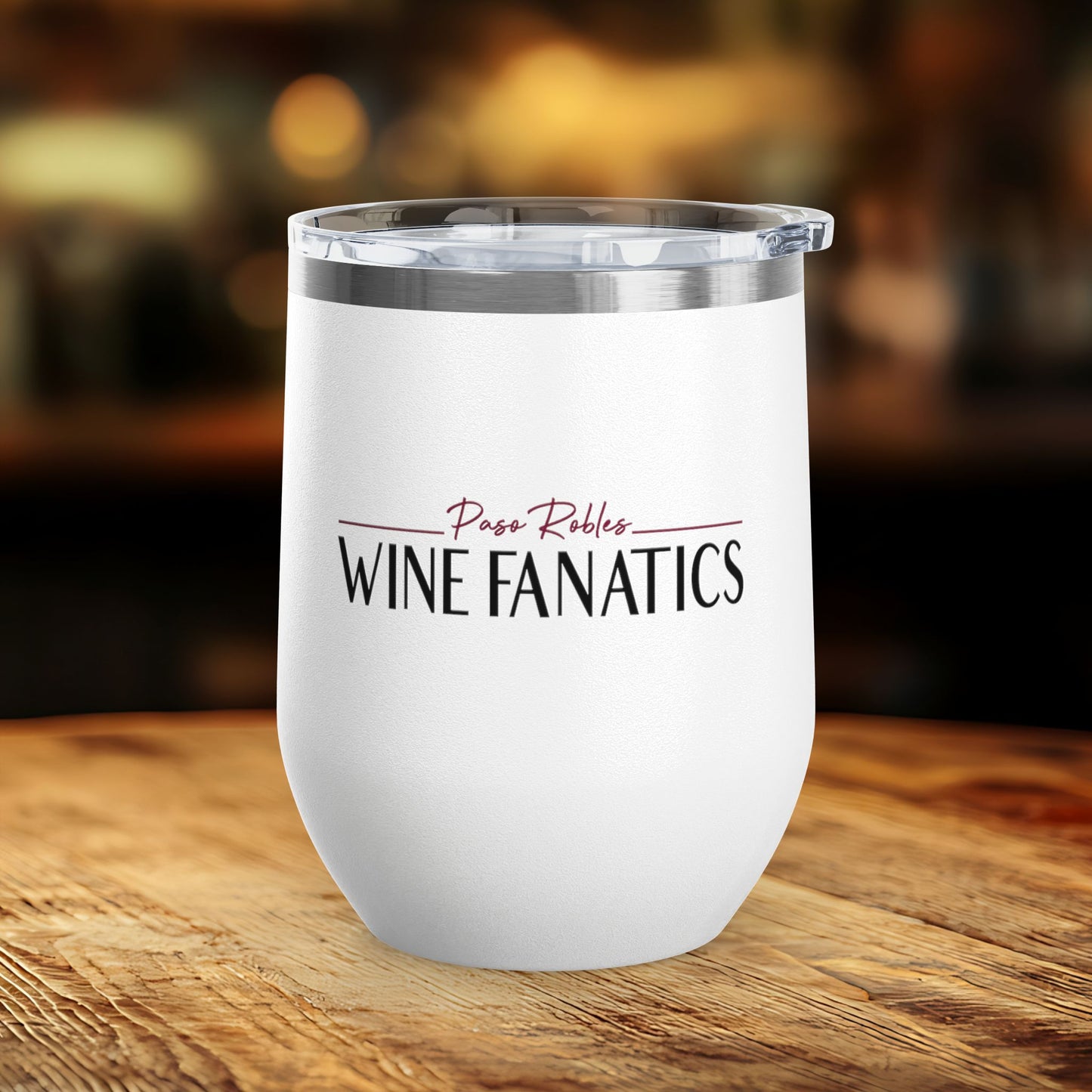 Paso Robles Wine Fanatics Logo 12oz Wine Tumbler