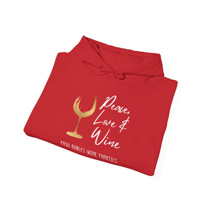Peace, Love & Wine Gold Glass Hoodie