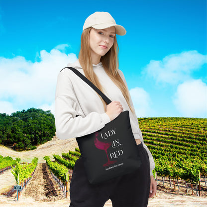 Lady In Red Tote Bag