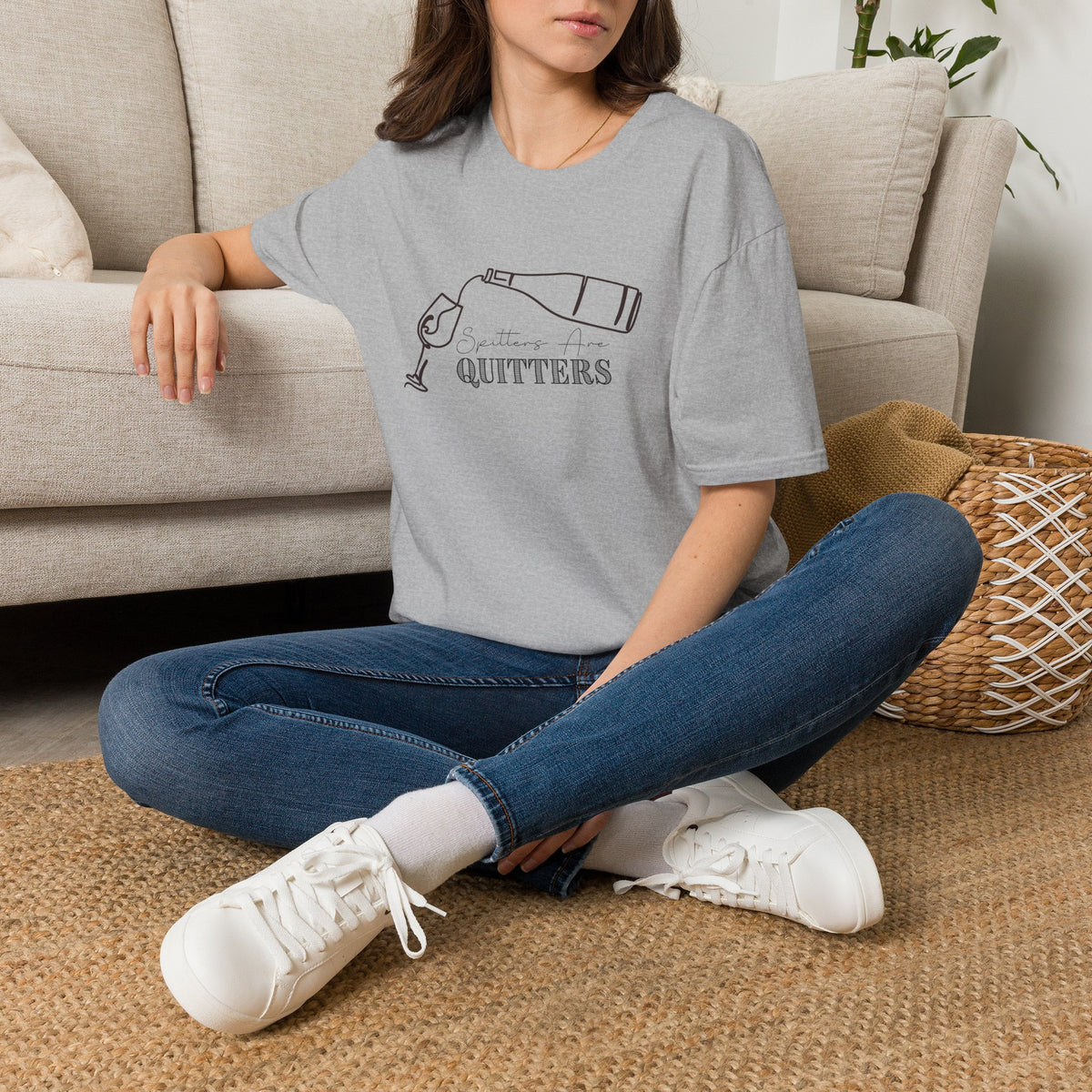 Spitters Are Quitters (wine) Crewneck Tee