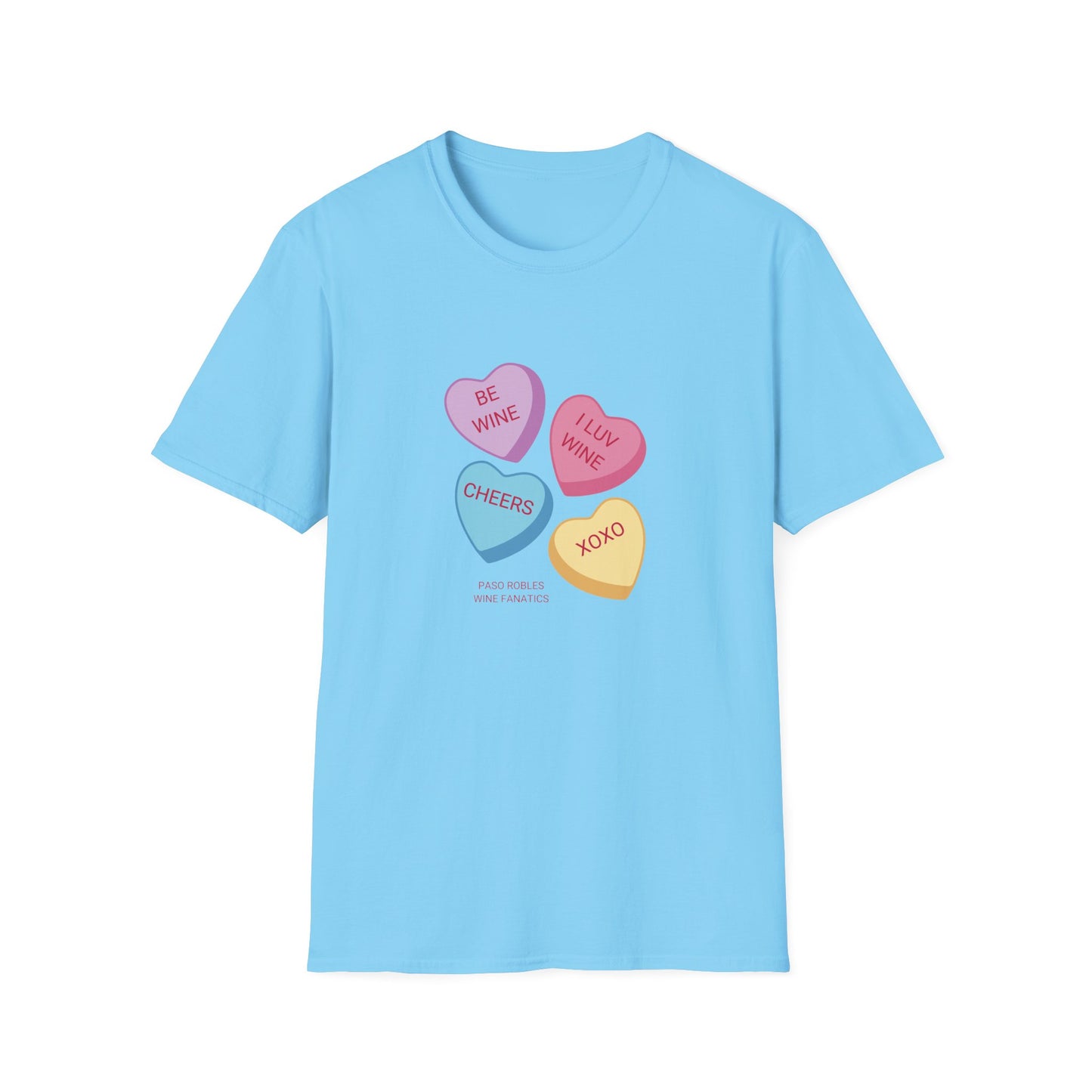 Wine Conversation Hearts Unisex Softstyle T-Shirt