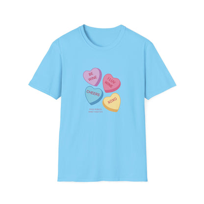 Wine Conversation Hearts Unisex Softstyle T-Shirt