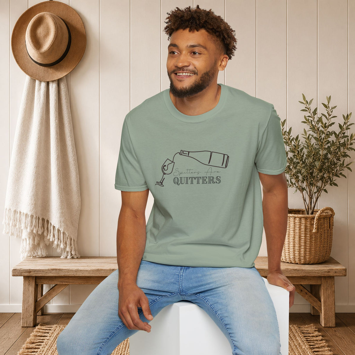 Spitters Are Quitters (wine) Crewneck Tee