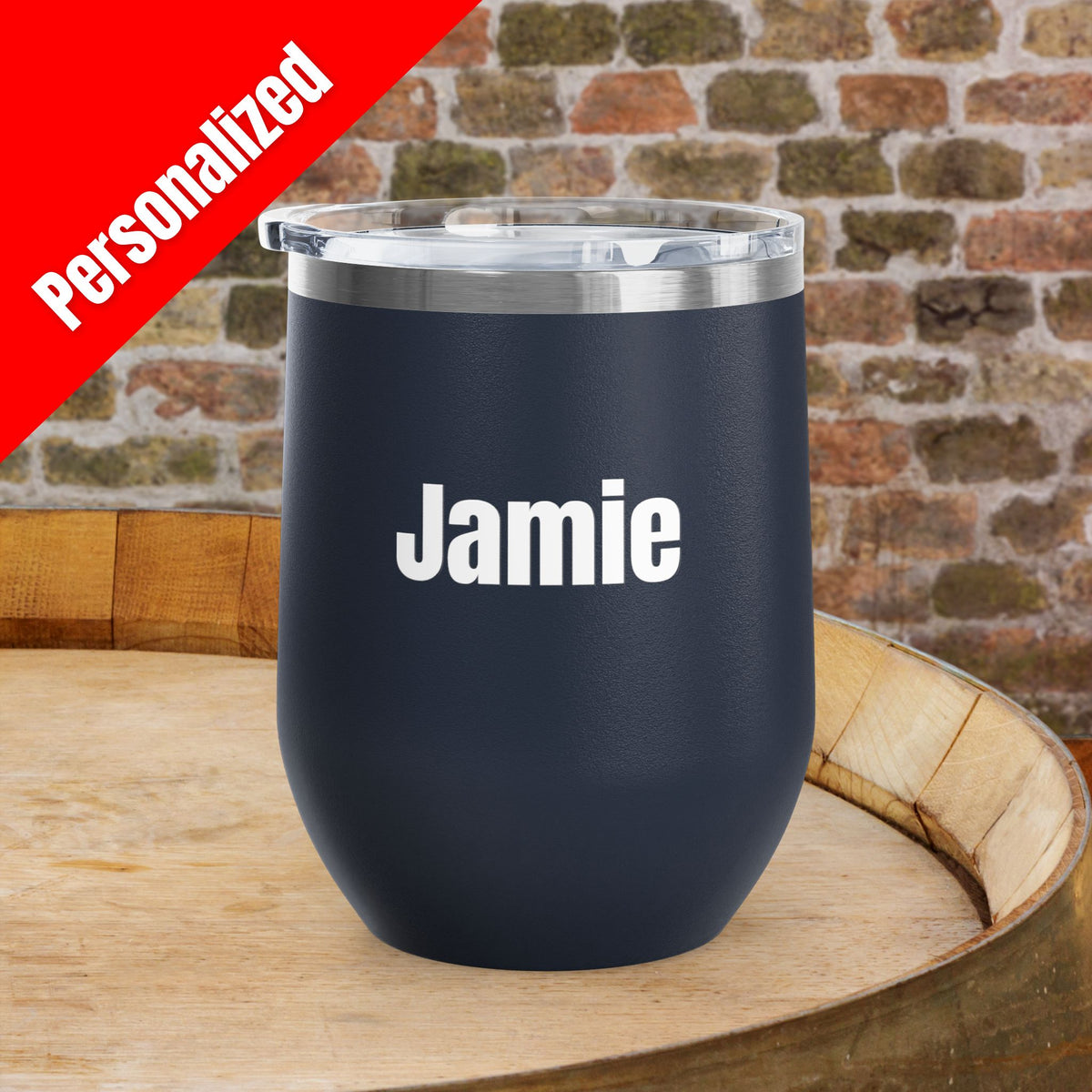 'MERICA Independence Day Personalized 12oz Wine Tumbler