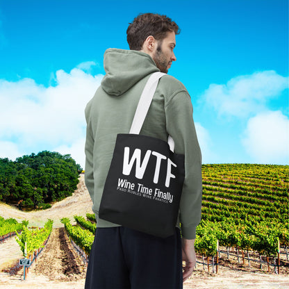 WTF Wine Time Finally Tote Bag