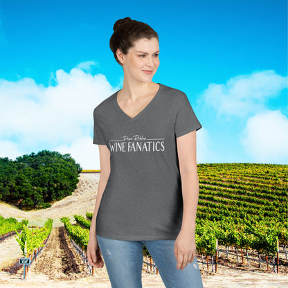 Paso Robles Wine Fanatics Logo Ladies V-Neck Tee