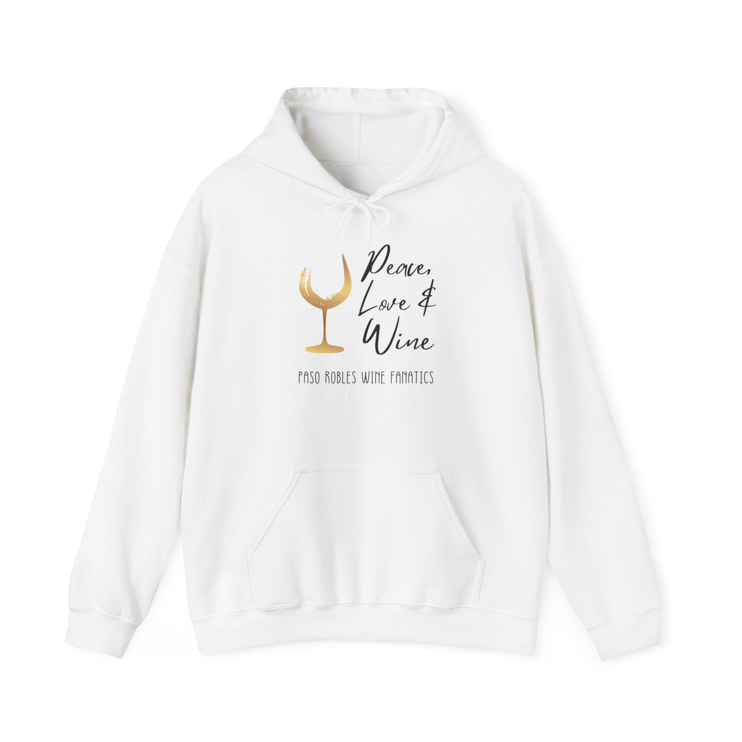 Peace, Love & Wine Gold Glass Hoodie