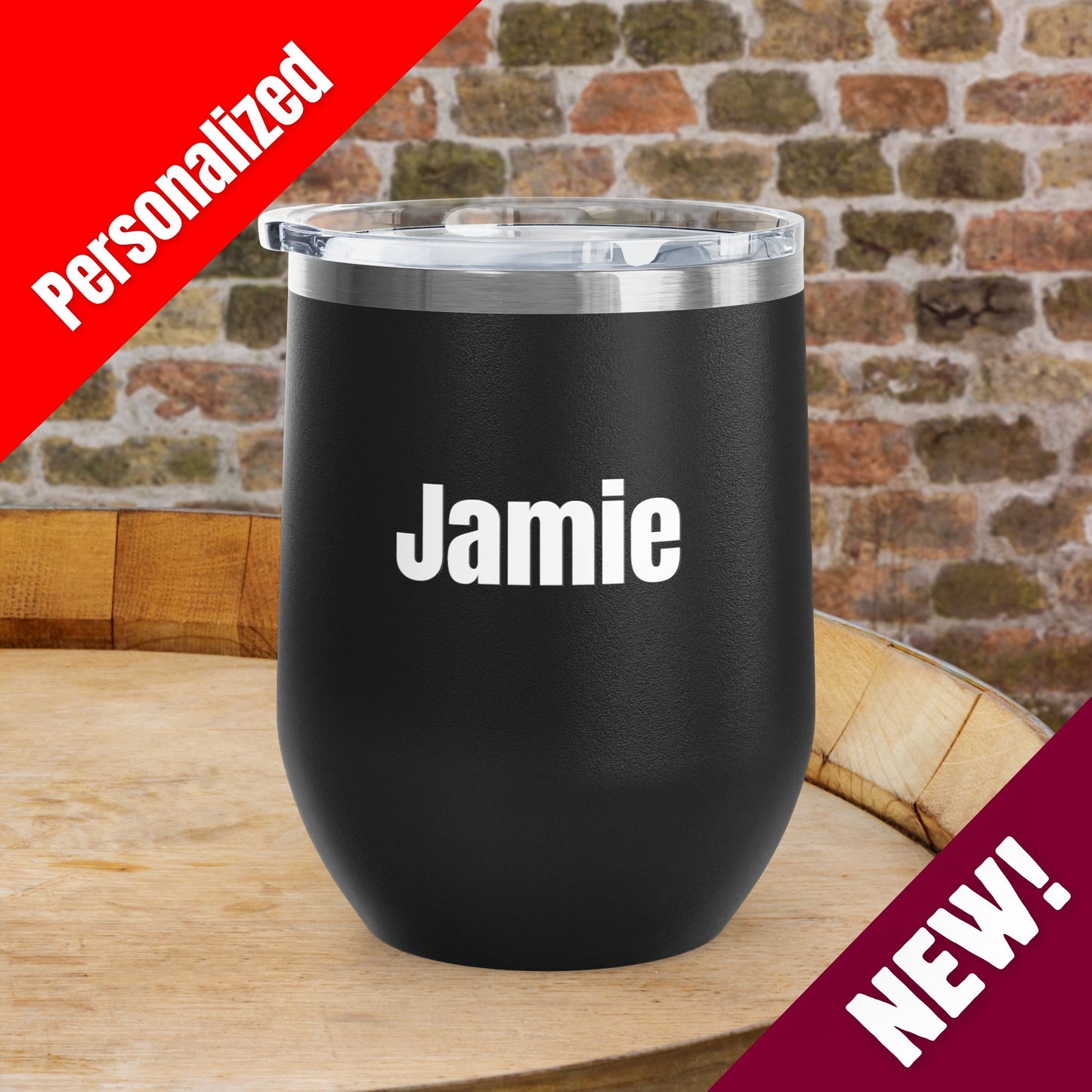 'MERICA Independence Day Personalized 12oz Wine Tumbler