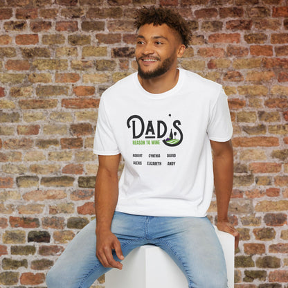 Dad's Reason To Wine Personalized Crew Neck T-Shirt