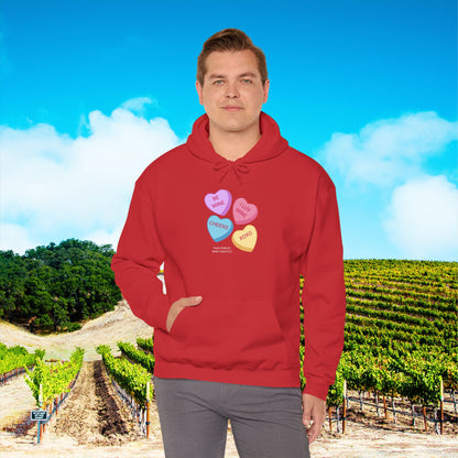 Wine Conversation Hearts Hoodie