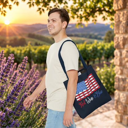 Red Wine & Blue Independence Day Personalized Tote Bag