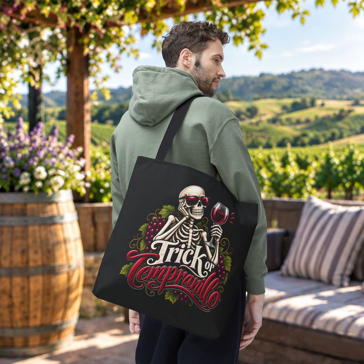 Trick Or Tempranillo Personalized Tote Bag