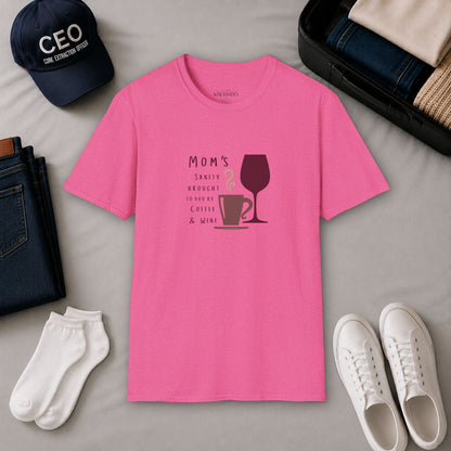 Mom's sanity brought to you by Coffee & Wine Crewneck Tee