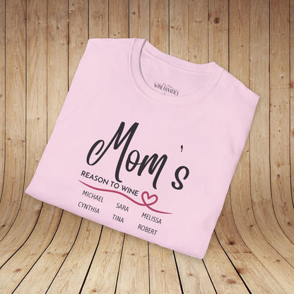 Mom's Reason To Wine Personalized Tee