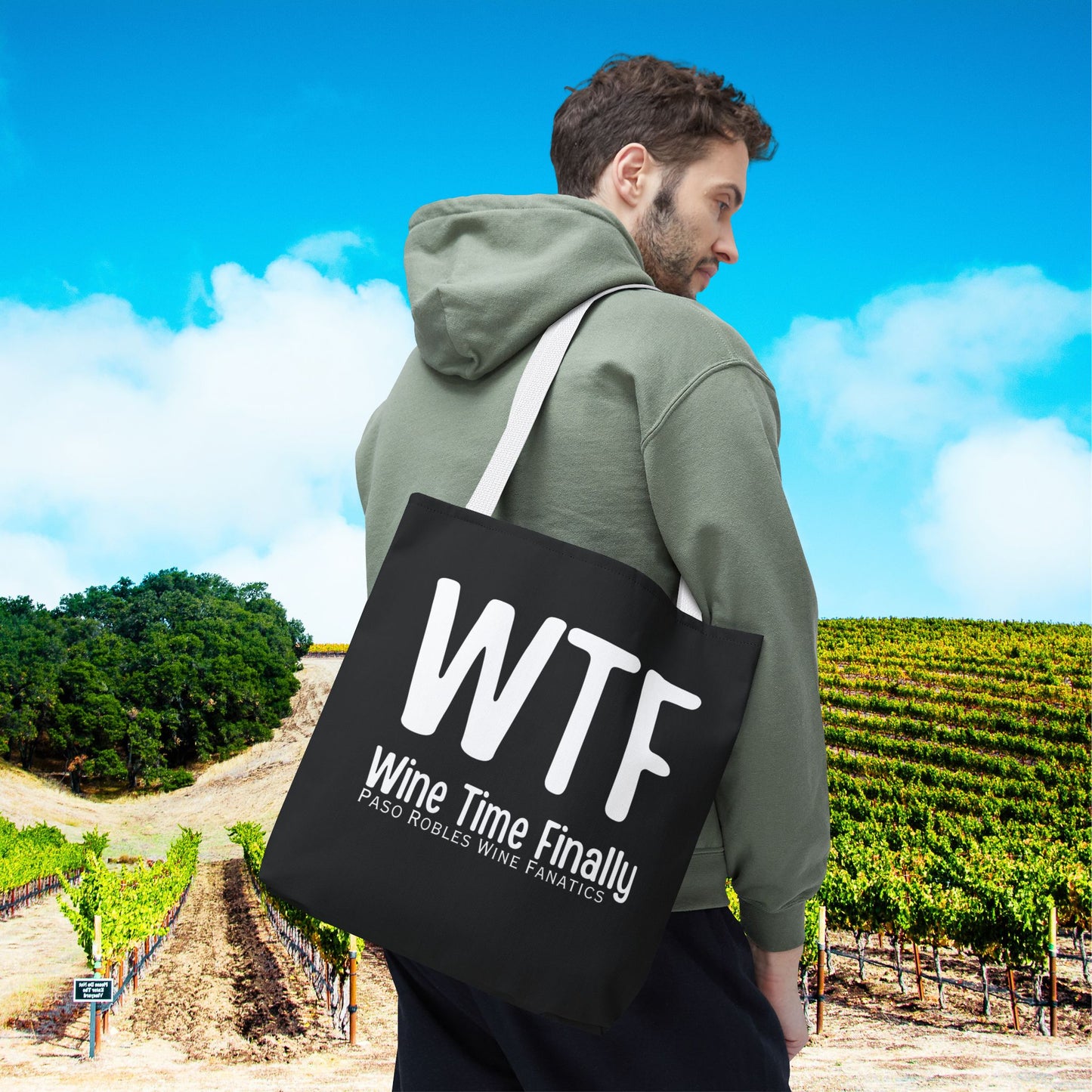 WTF Wine Time Finally Tote Bag