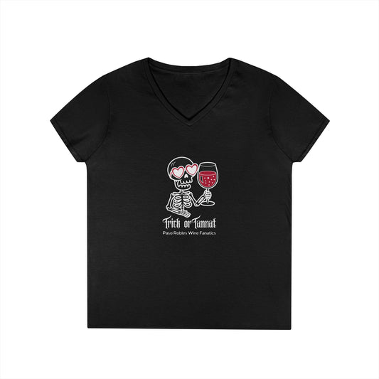 Trick or Tannat Ladies V-Neck Tee