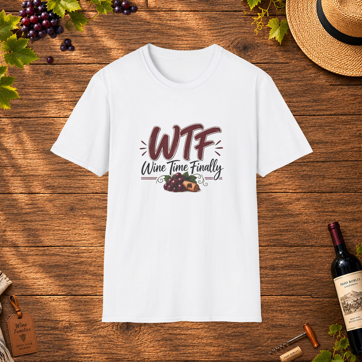 WTF Wine Tasting Finally Crewneck T-Shirt